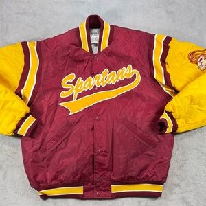 Vintage 80’s 90’s Delong Cardinal And Gold Spartans Jacket Size Large